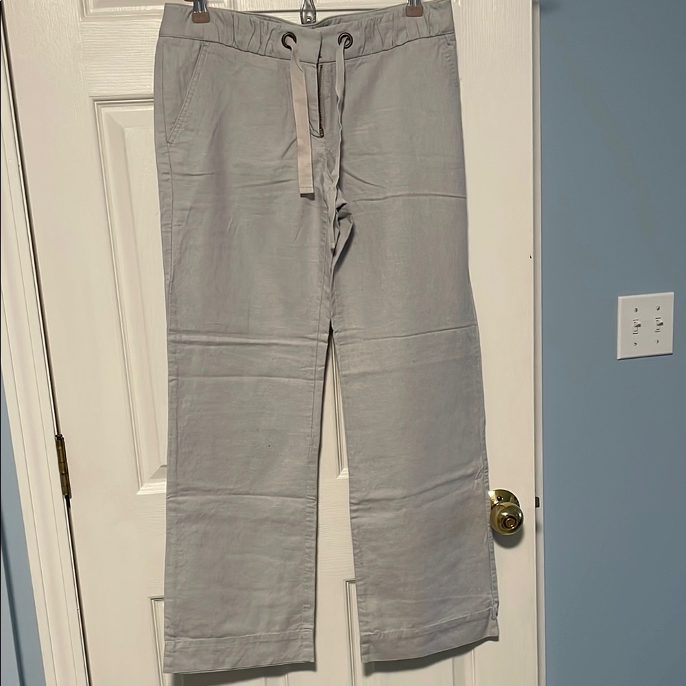 J. Crew Gray Chinos Lightweight linen- Cotton Blend